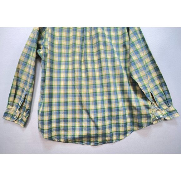 Tommy Hilfiger Mens Plaid Button-Down Shirt Size XL Yellow Green Long Sleeves - Picture 12 of 12